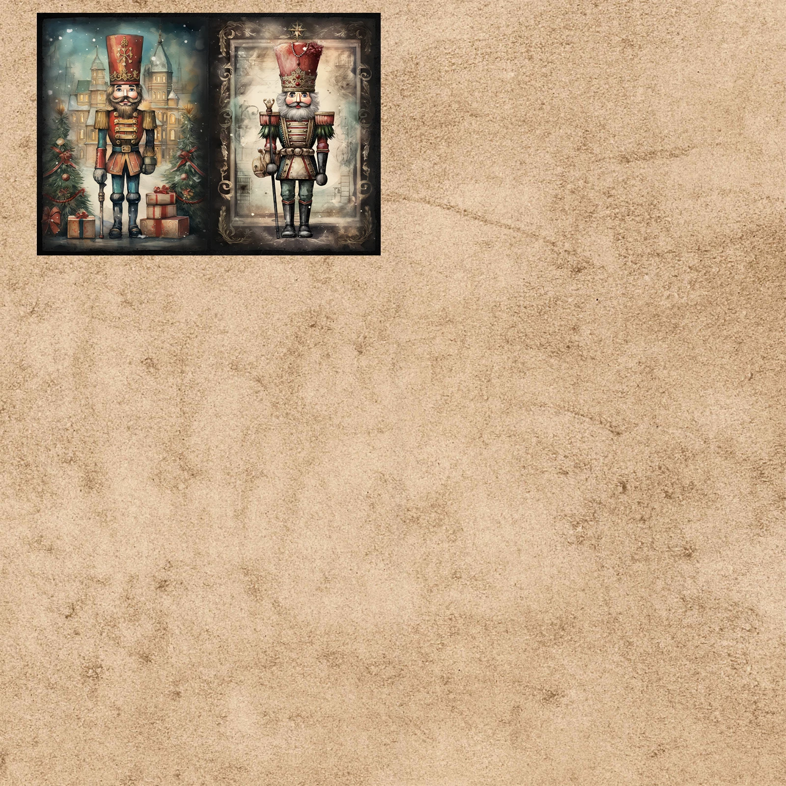 10 Sheets A5 Size Christmas Nutcracker Soldiers Background Vintage Grunge Journal Planning Scrapbooking