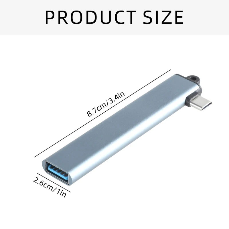 Conveniente estación acoplamiento USB C con puerto cuádruple para teclados mouse, lector unidad