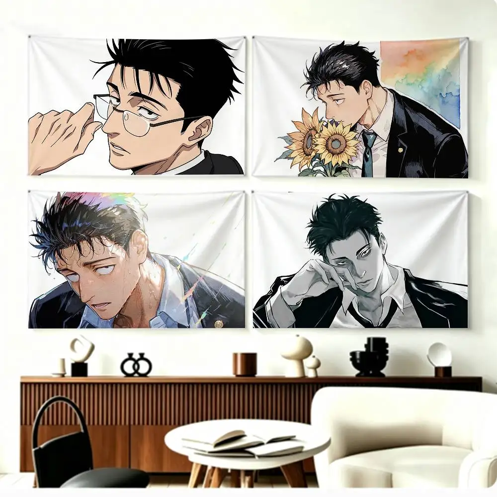 Jujutsu Sorcerer H-Hiromi H-Higuruma Flags Wall Hanging Background Art Banner for Bedroom Home