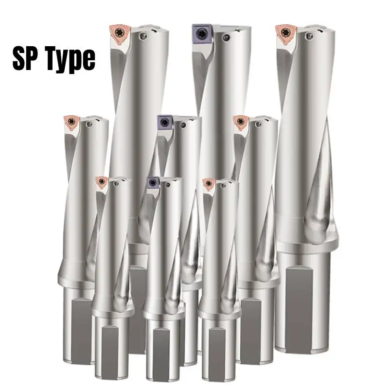 1PCS SP Series Insert U drill 10mm-50mm 2D 3D 4D 5D depth Fast Drill For SPMG insert Machinery Lathe CNC Drill Bit Set