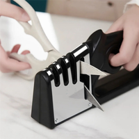 4-In-1 Knife Sharpener Diamond Coated Quick Knife Sharpening Tool Scissors Grinding Stone System Kitchen Tool