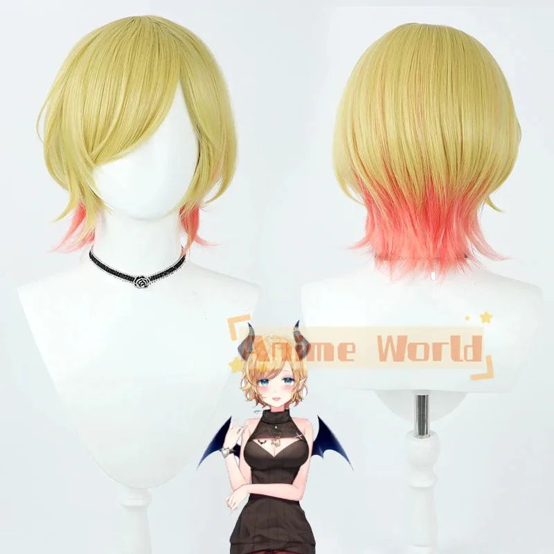 

2 Types Hololive Yellow Yuzuki Choco Cosplay Wig Light Red Heat Resistant Synthetic Hair Halloween Party Role Play Carnival