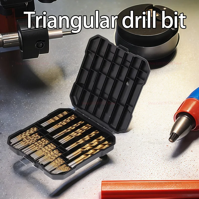 

99 Pieces Titanium Twist Drill Bit Set, High Speed Steel, Size from 1/16" Up to 3/8", Ideal Drilling in Wood/Cast Iron Anti-rust