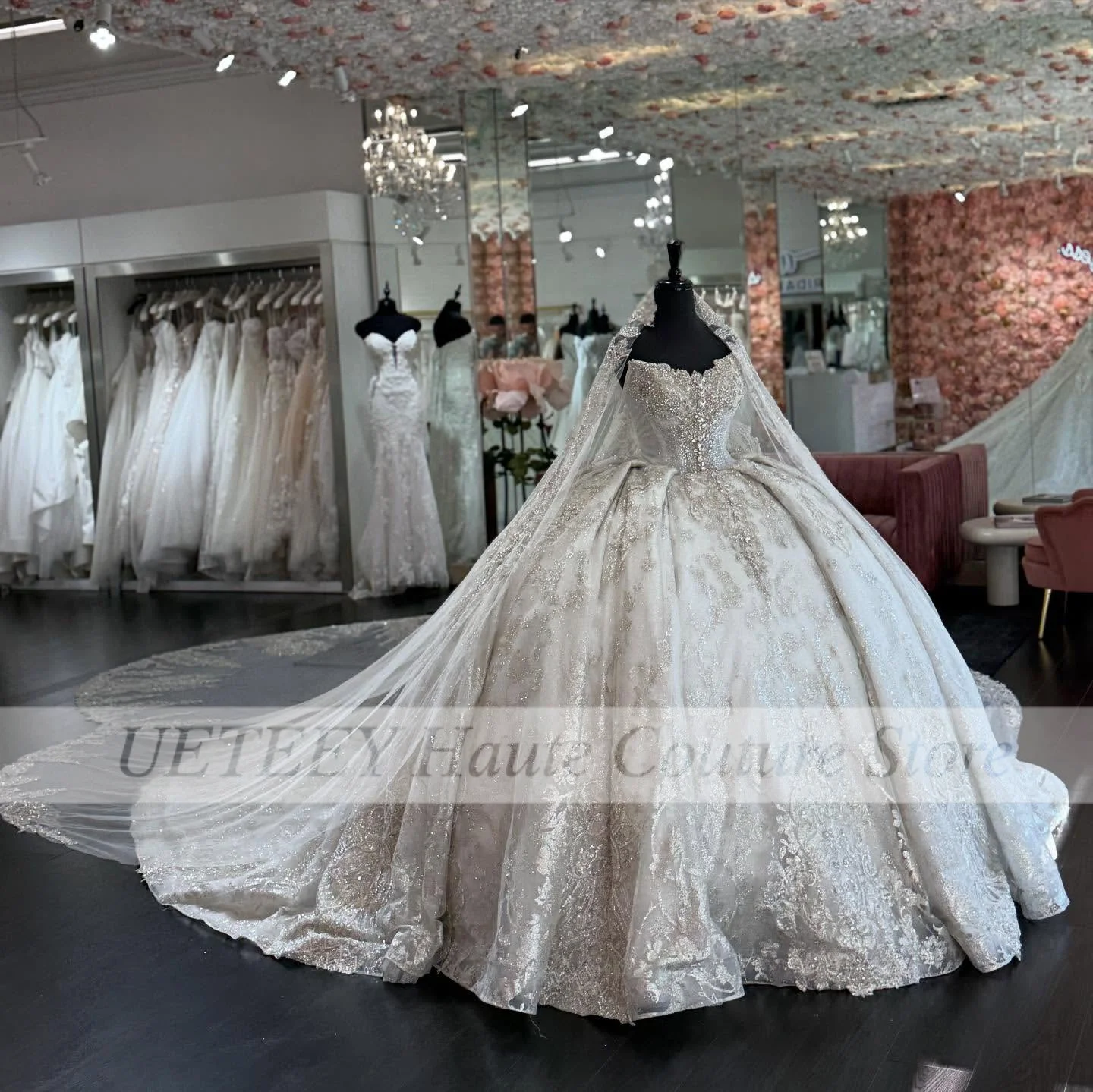 

Luxury Ball Gown Wedding Dress Sequin Beaded Bridal Marry Dresses Off The Shoulder Formal Party Gowns Customized