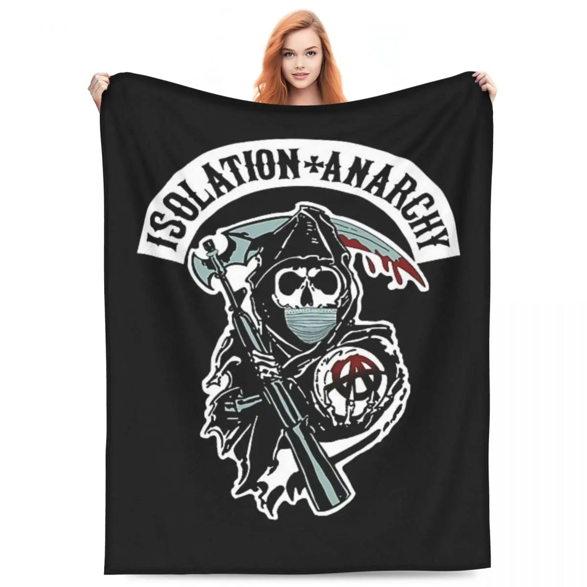 SOA Sons Of Anarchy Blankets Flannel Sofa Throw Blanket Lightweight for Home Bedroom Throws Bedspread Quilt