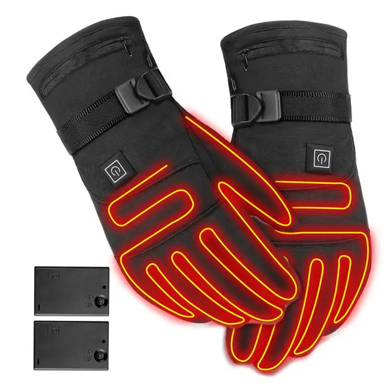 Heated Gloves For Winter 3.7V Battery box Powered Electric Heating Hand Warmer Skiing Glove For Cycling Fishing Skiing Warm