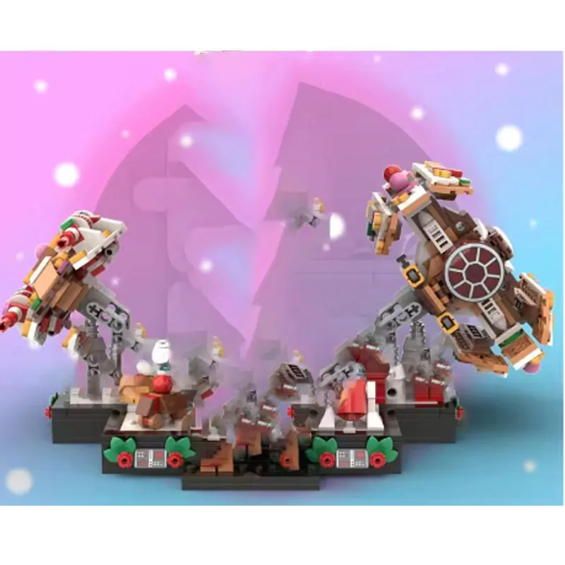 MOC-238933 Peperkoek Ruimte Bouwsteen Model Moc Peperkoek Ruimte Creatieve Geschenken Ruimteschip Blokken Peperkoek Ruimte Wars