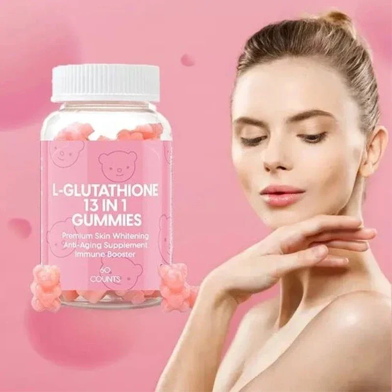 Glutathione Collagen Gummies Skin Brightening Vitamin VC Whitening Anti Skin Aging Spot Removal Dietary Supplement