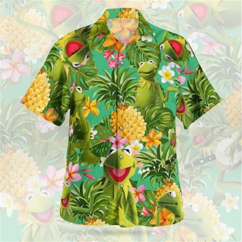 

Men's Casual Shirts Parrot 3d Print Shirts Men Fashion Hawaiian Shirt Beach Blouses Short Sleeve Blouse Vocation Lapel Shirt Boy