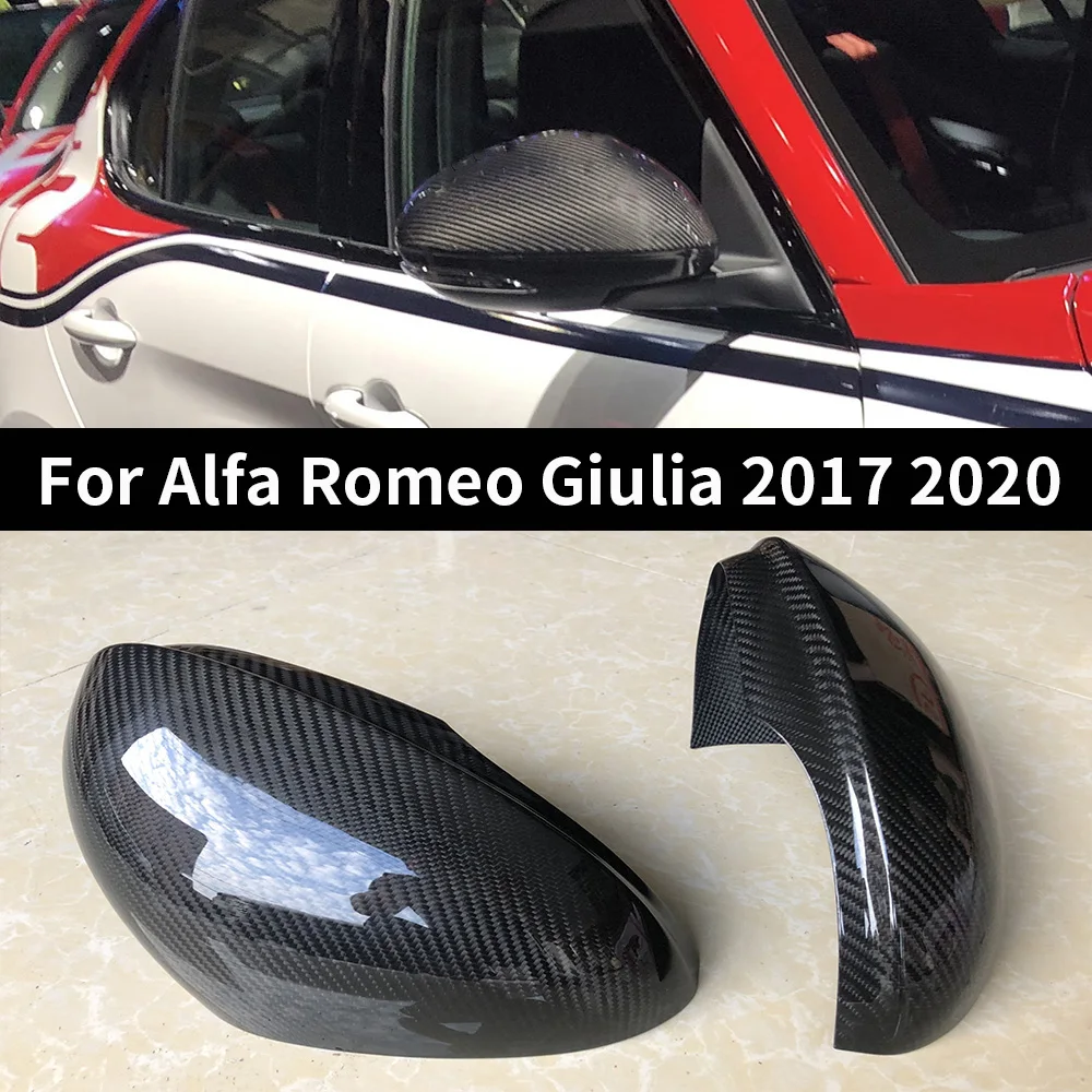 

Крышка бокового зеркала заднего вида автомобиля, сухое углеродное волокно, накладка на боковое зеркало заднего вида, подходит для Alfa Romeo Giulia 2017 2020