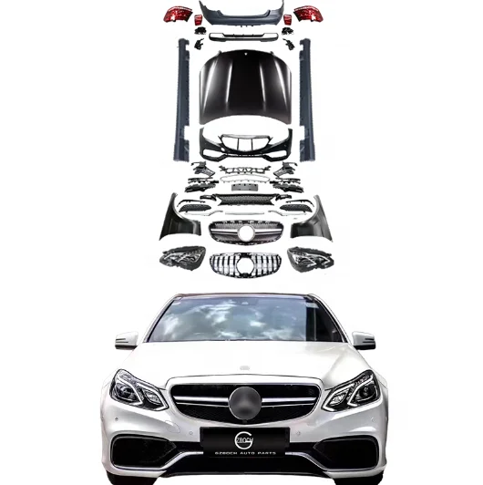 

High Quality Car bumper For 2009+ Benz W212 E-class to E63S AMG body kits Hood Headlights Taillights