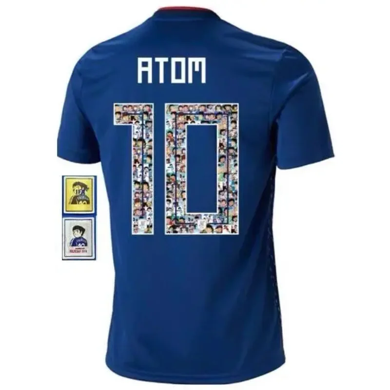 Captain Tsubasa Football Clothing Sets JFA Tsubasa Ozora Blue Cartoon Printing Soccer Jersey Suit For Adult