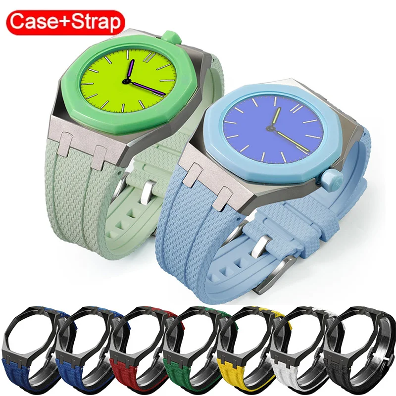 Luxury Modification Kit For Swatch Royal Pop 3 'o clock/12 'o clock Nylon Strap Stainless Steel Case Watch Accessory