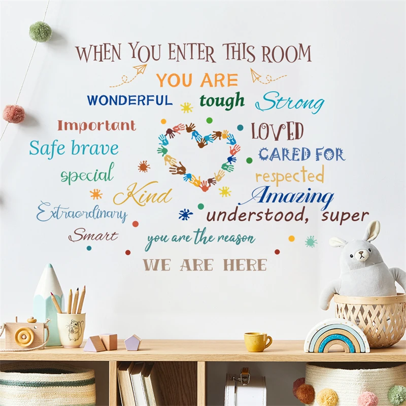 Inspirational Sentence Wall Stickers For Kids Bedroom Study Room Decoration Educational Mural Art Diy Home Decals Pvc Posters