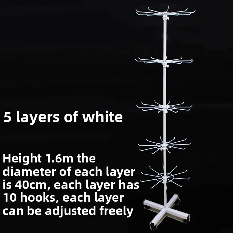 Display rotante multistrato Ra del venditore ambulante con rotelle per cappelli, gioielli, guanti, sciarpe, accessori Faion