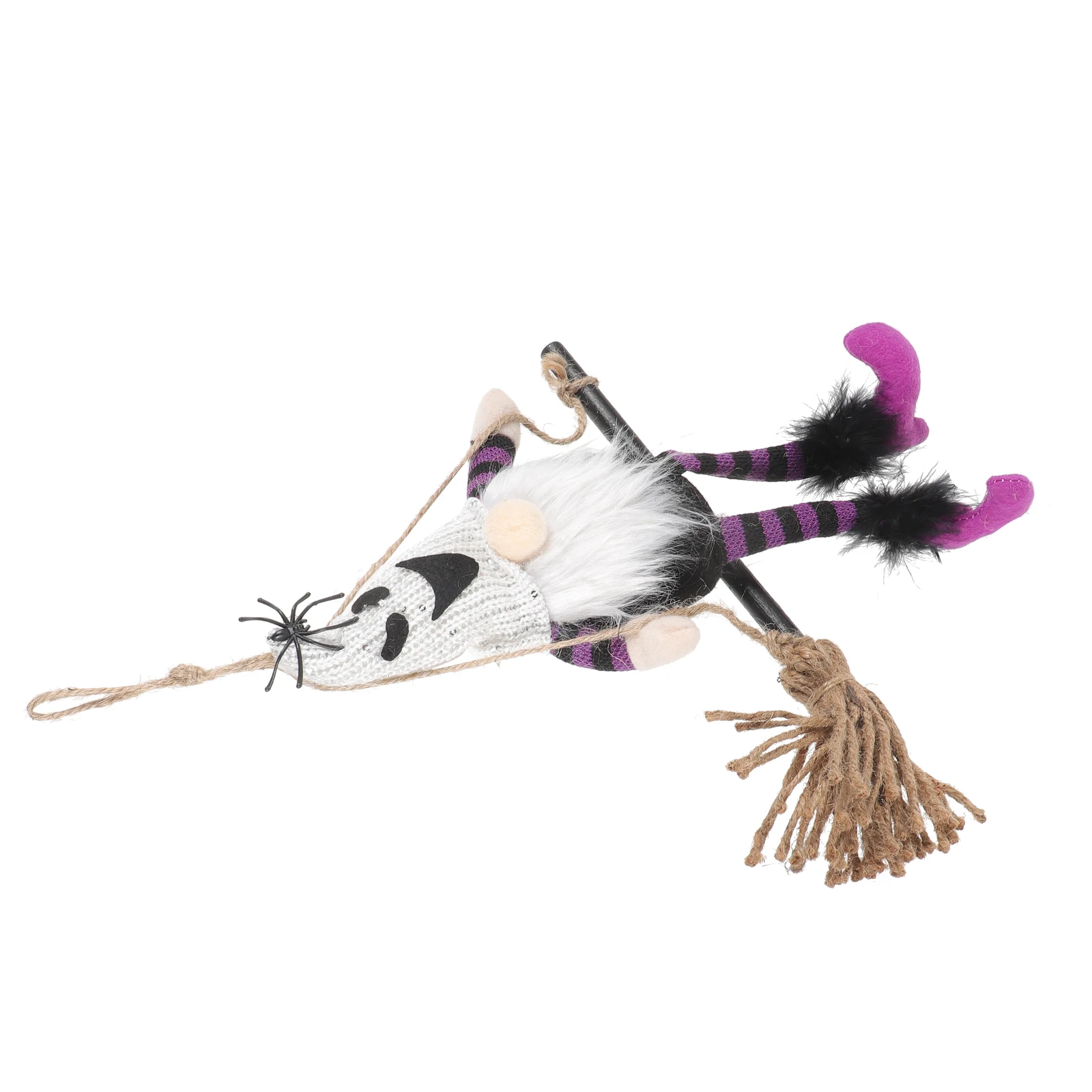 

Witch Broom Delicate Halloween Pendant Halloween Decorative Figurine Hanging White Hat Scary Atmosphere Creative Pendant