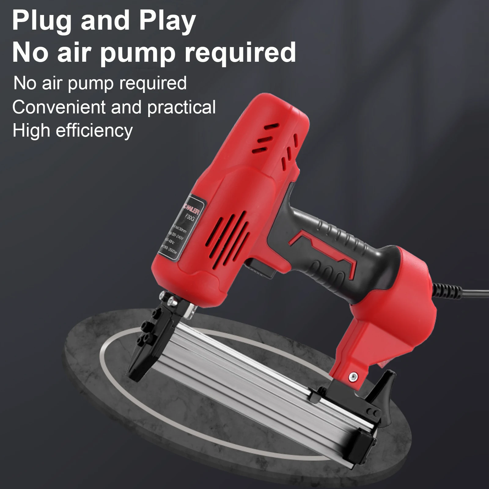 2600W Electric Nail Gun Portable Wood Frame Stapler Nailer DIY Furniture Construction Nail Carpentry Woodworking Power Tools