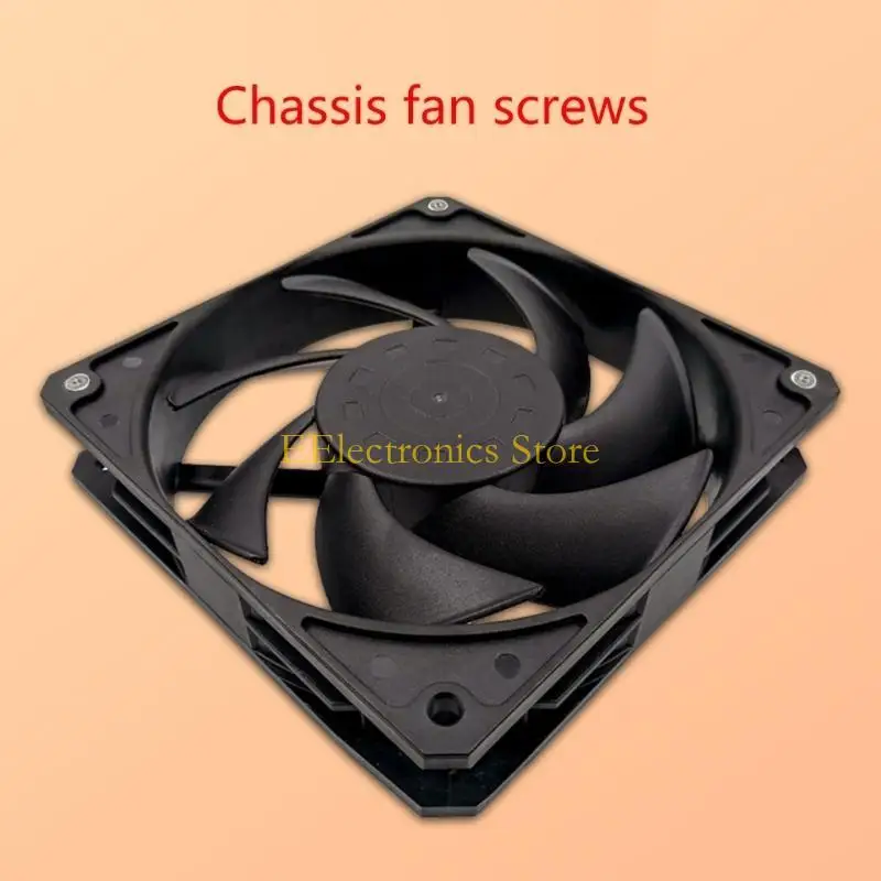 

B03C 4pc Metal Screws for 25mm Thickness Computer Fan Flat Head Mount Screws Double Locking Fasteners Chassis Fan Nut Screw