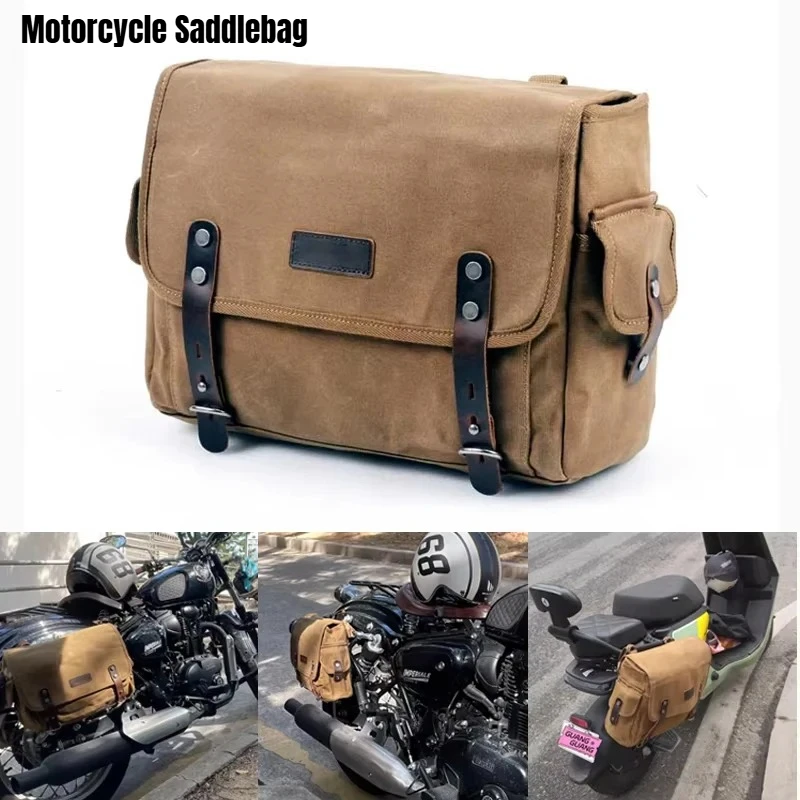 

Large Capacity Retro Motorcycle Saddlebag Tool Bag Bicycle Rear Seat Travel Bag for Rider