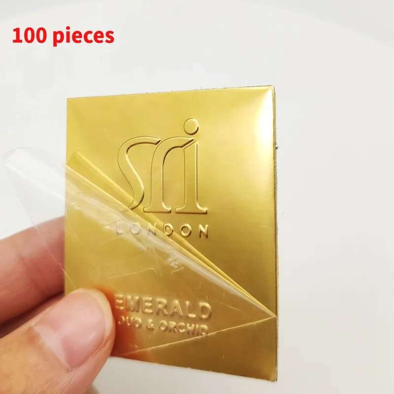 10 0.Zhang.Custom.Custom Classic Logo Metal Golden Perfume package Private Label Sticker Perfume Bottle 100ml