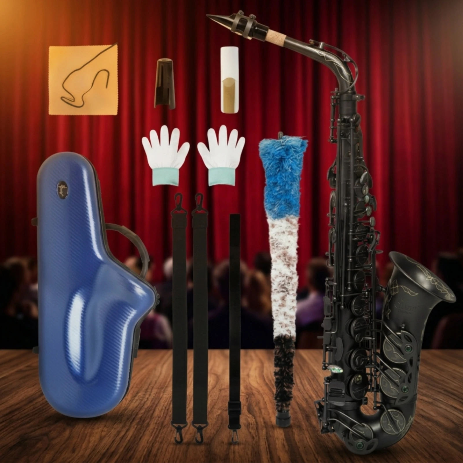 Alto Saxophone with Carrying Case Frosted Alto Saxophone with Mouthpiece Beginner Smooth for Beginners, School Band, Practice
