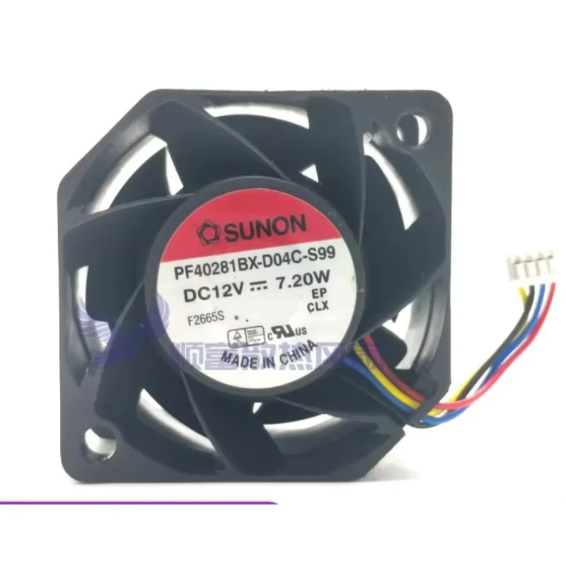 

SUNON PF40281BX-D04C-S99 DC 12V 7.20W 40x40x28mm 4-Wire Server Cooling Fan