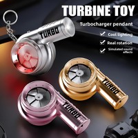 1PC Mini LED Turbo Turbocharger Keychain Spinning Turbine Key Chain Ring Keyring Keyfob Car Keyring Car Interior Accessories