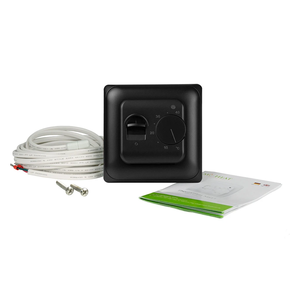 

Аксессуары, нагревательные детали термостата, 230 В, черные фитинги, сменный регулятор комнатной температуры, пол