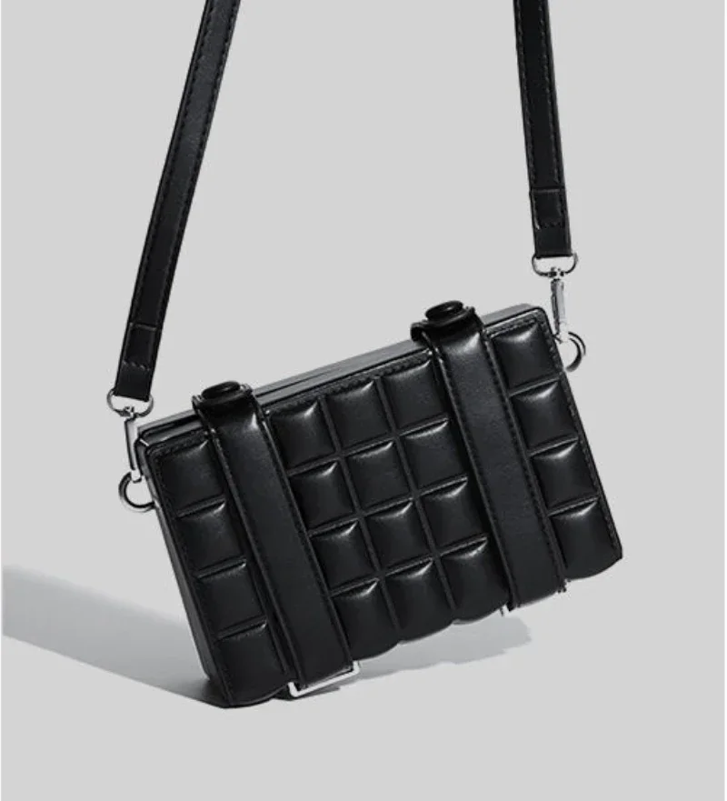 GENUINE LEATHER Women Bag Spring New Solid Box Fashion Shoulder Bags Handbags Pures And Bags Crossbody Girls Bag Unisex