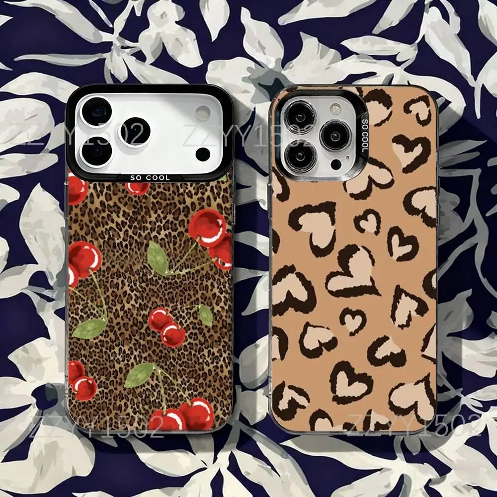 

Fashion Tiger Leopard Print Phone Case For iPhone 17,16,15,14,13,12,X,8,Pro,Max,Plus,SE4,Air,Mini HD Black IMD Matte