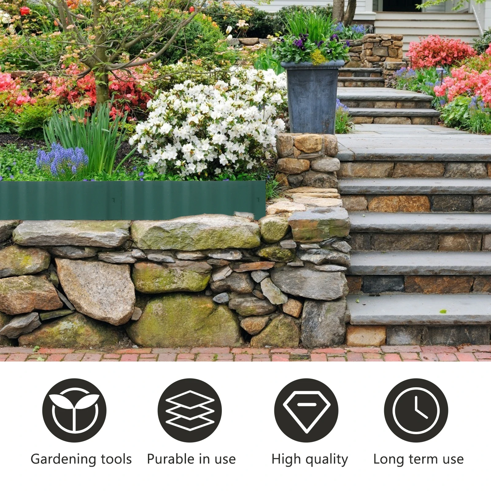 

Plastic Garden Decorative Lawn Edging Outdoor Landscaping PP Courtyard Privacy Partition Durable Waterproof Easy Install Light