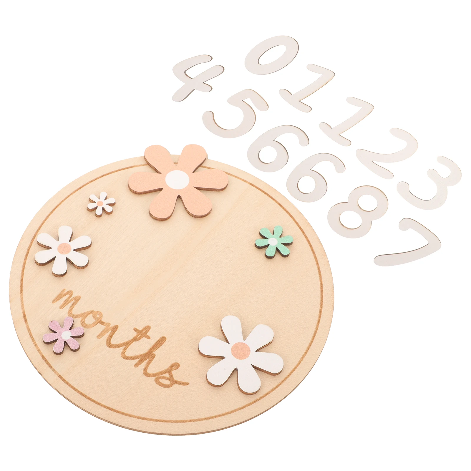 

Monthly Milestone Card 17x17x2cm Round Wooden Discs Newborn Photo Props Nursery Announcement Boards Growth Tracker