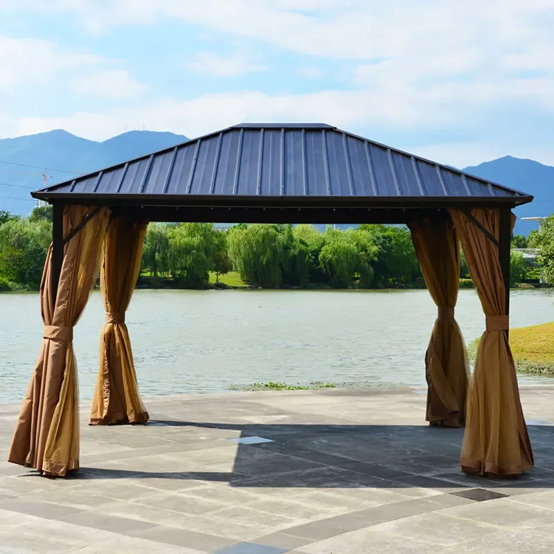 for Outdoor Leisure Rain Awning Sun Shed Villa Courtyard Garden Aluminum Pavilion Outdoor Terrace Pavilion