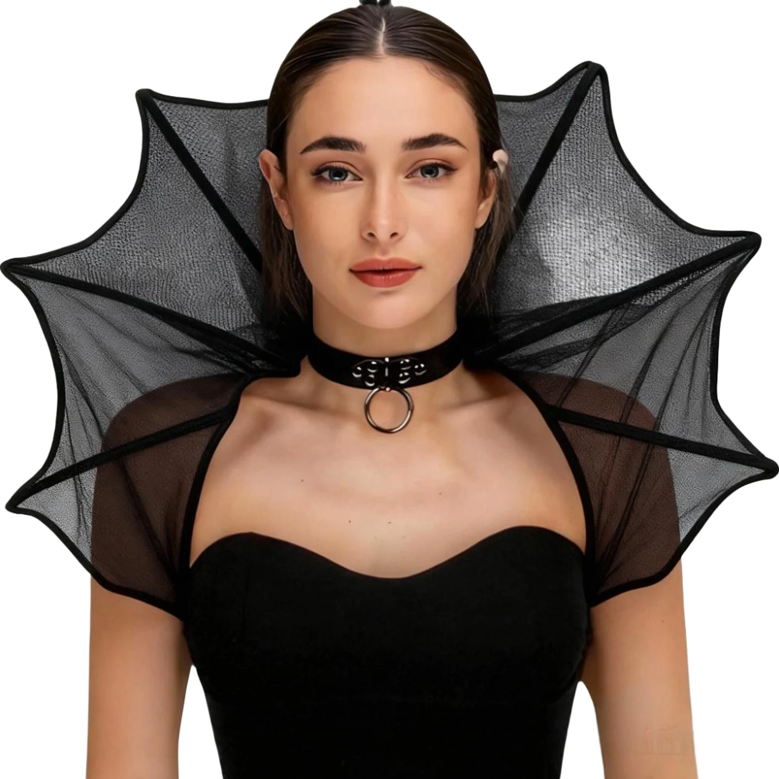 Gothic Victorian Vampire Collar Cape for Halloween Cosplay Festival Carnival Dress Up Costume Accessory Prop for Women