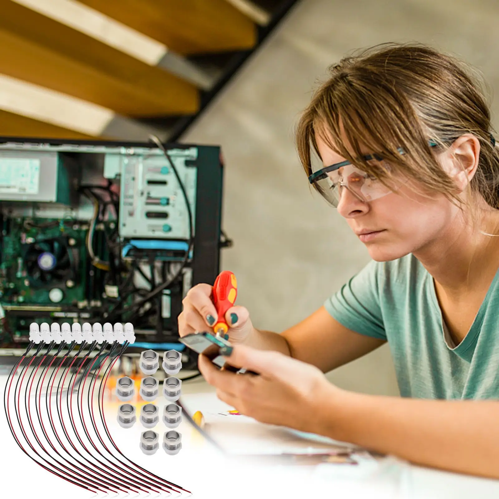 

10pcs Led 6V-12V Metal Base Emitting Diode Pre-Wired Lamp For Diy Car Decorations Flash Light School Experiments