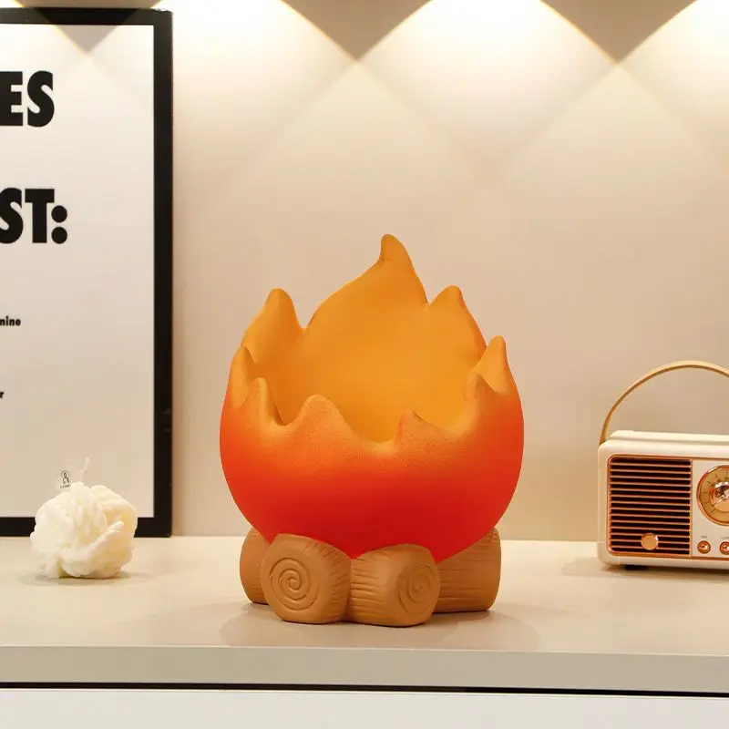 

Ceramic Flame Sculpture Organizer，Living Room Accent for Remote & Keys，Ceramic Valet Tray with Sculptural Form