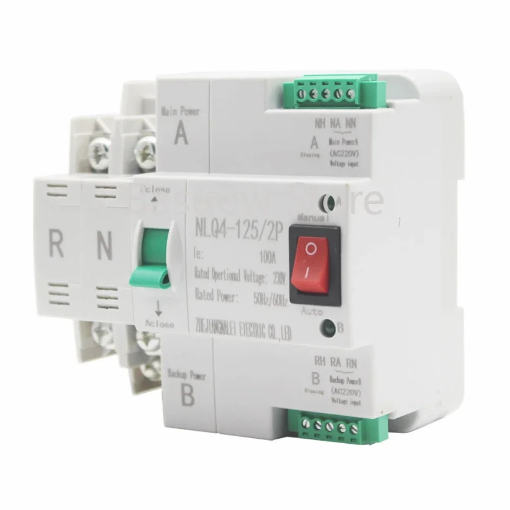 220V Millisecond Level Switching Continuous Power Dual Power Automatic Switching Switch NLQ4-125/2P 100a80a63a