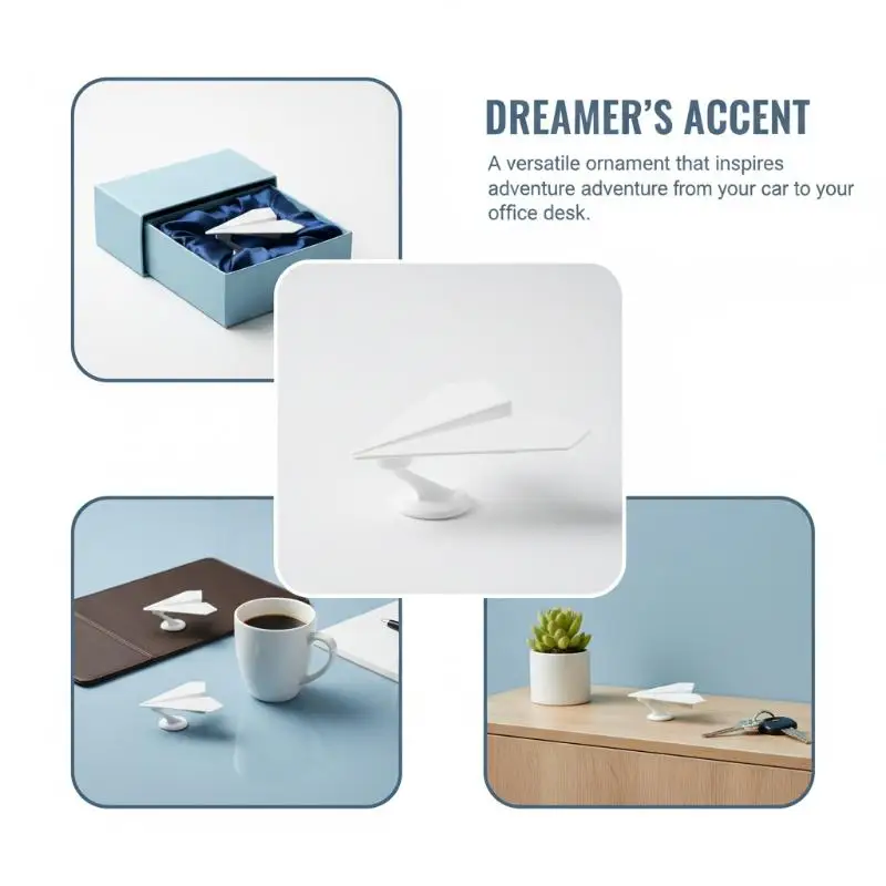 

Auto Paper Airplane Ornament for Car Center Console Dashboard Accessories Creative Decoration for Vehicle Interiors