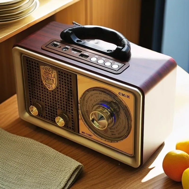 Ностальгическое настольное радио FM, средневолновая коротковолновая Bluetooth-колонка, подключаемая карта звука