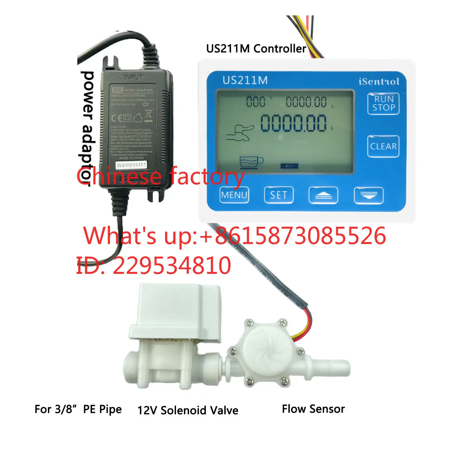 All-plastic quantitative filling controller 211M stainless steel turbine flowmeter liquid solenoid valve pressure set