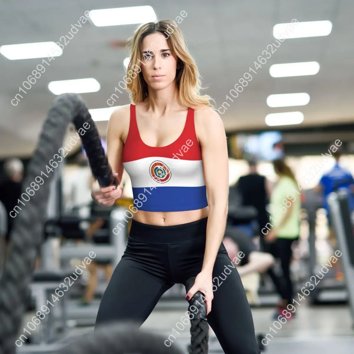 Yoga Vest Women Gym Sports Crop Tops Paraguay Flag Streetwear Workout Breathable Tank Top Female