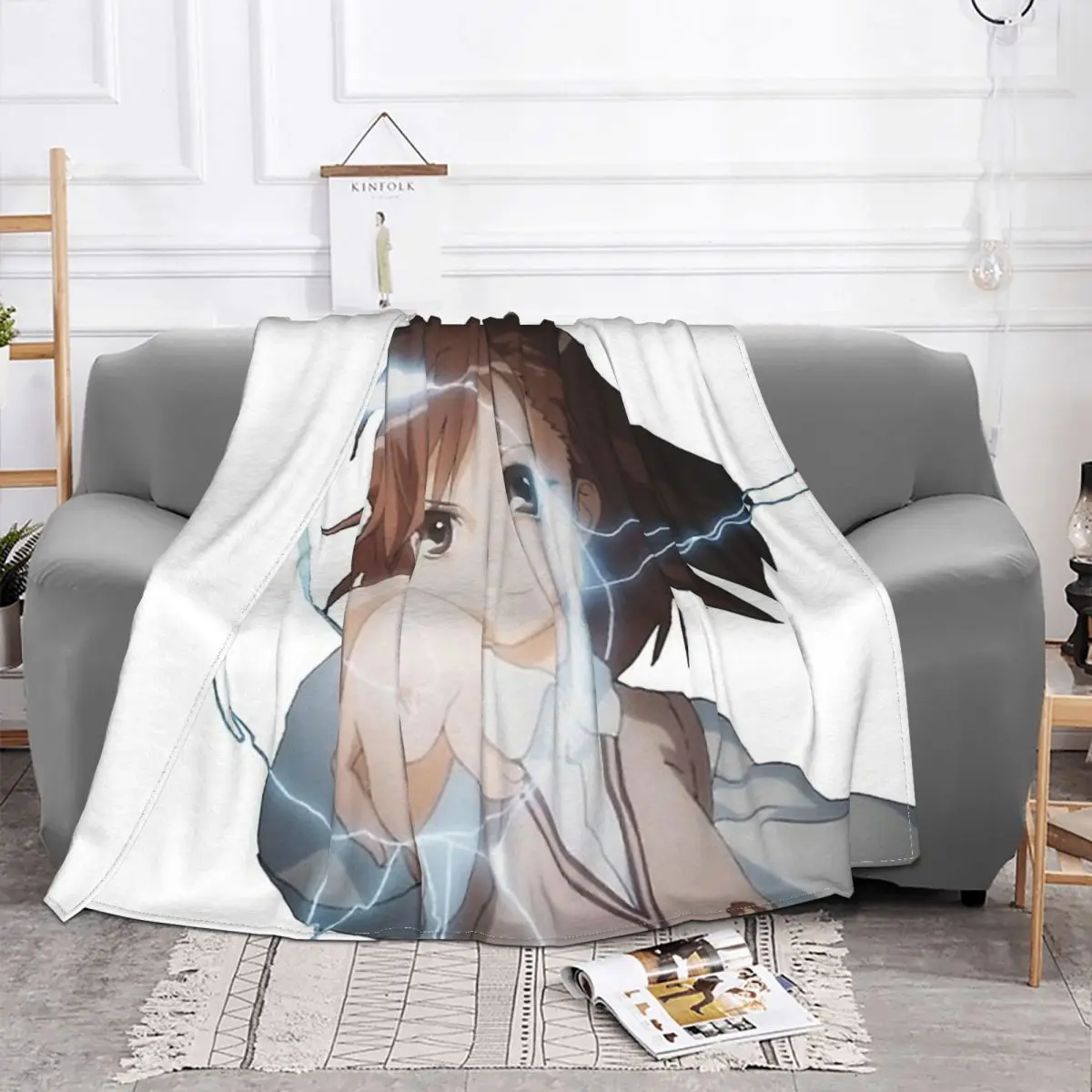 Shock Design A Certain Scientific Railgun Anime Series Blanket Fleece Summer Warm Throw Blankets For Sofa Plush Thin Quilt