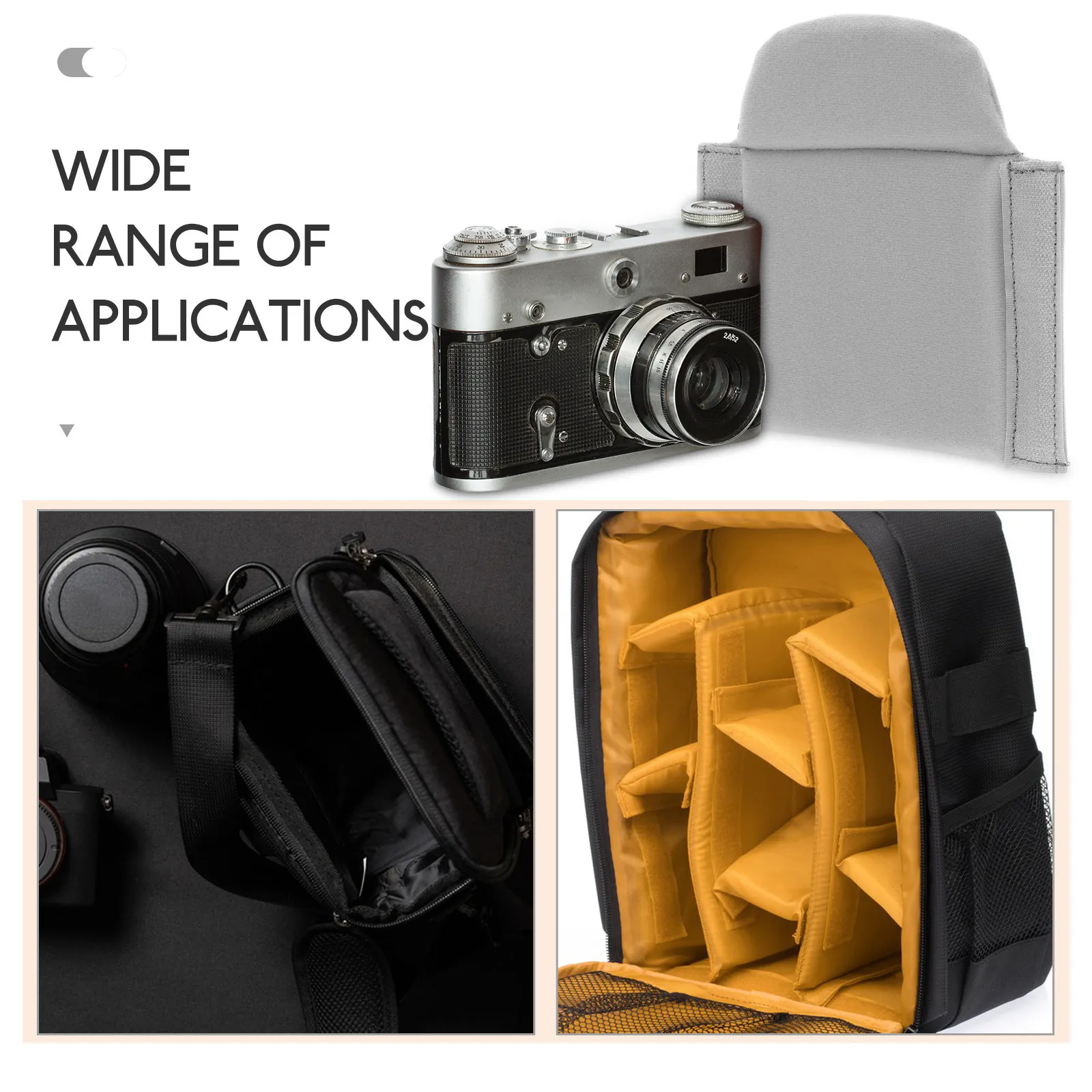 2Pcs Camera Bag Dividers Padded Shock Absorbing Inserts Customizable Organizer for Camera Gear Protection Lightweight Portable