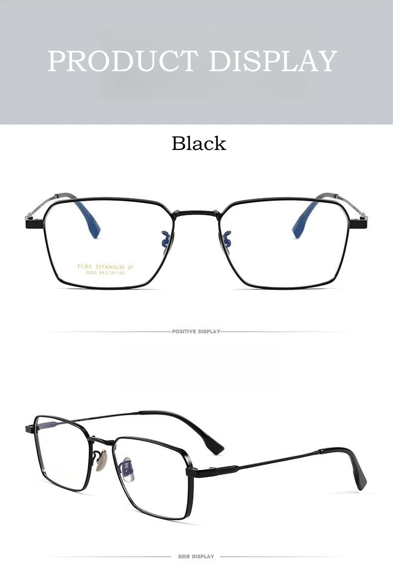Yimaruili ultraleichte Business-Mode Myopie Brillen Retro Quadrat reines Titan optische Brille Rahmen Männer 205ct – Detail 11