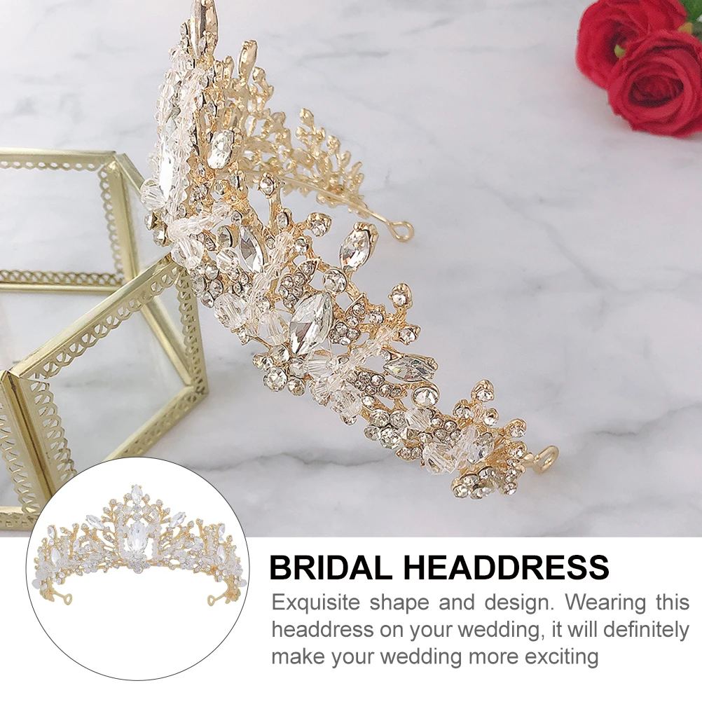 

Women Bridal Crown Headband Rhinestones Crystal Crowns White Tiara Ladies Gifts