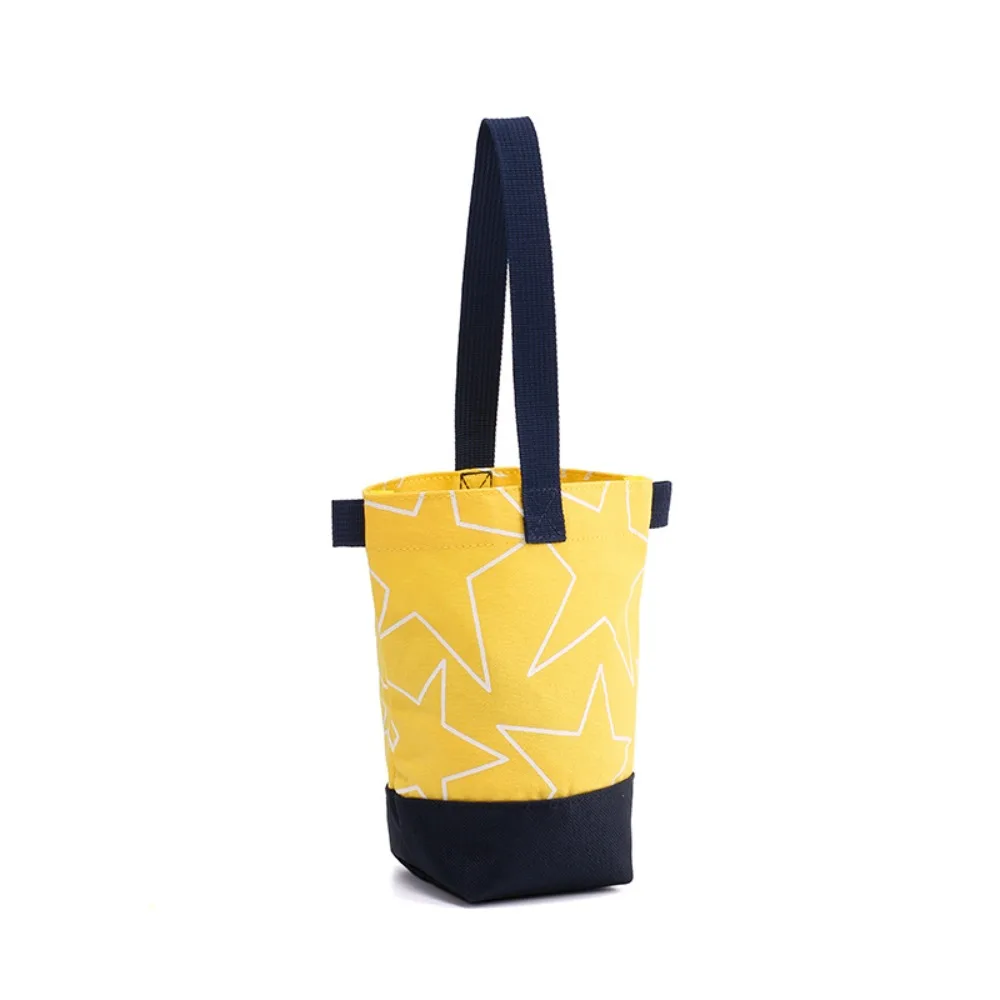 

Casual Outdoor Canvas Cup Bag Printed Portable Small Storage Bag Glasses Storage Water Bottle Holder Crossbody Bag Outdoor