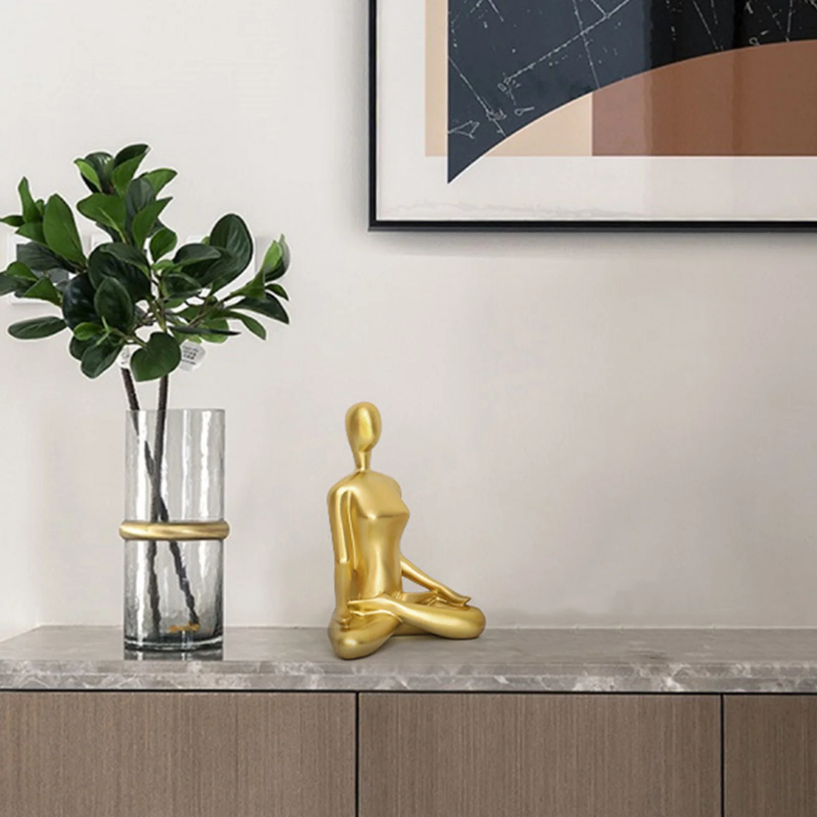 

Home Decor Yoga Statue Resin Abstract Zen Style Meditation Table Ornament Yoga Posture Table Decoration