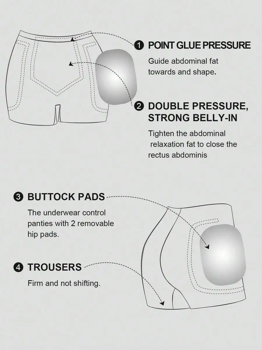 

Women High-Waisted Seamless Shapewear Shorts With Removable Hip Pads For Tummy And Butt Contouring