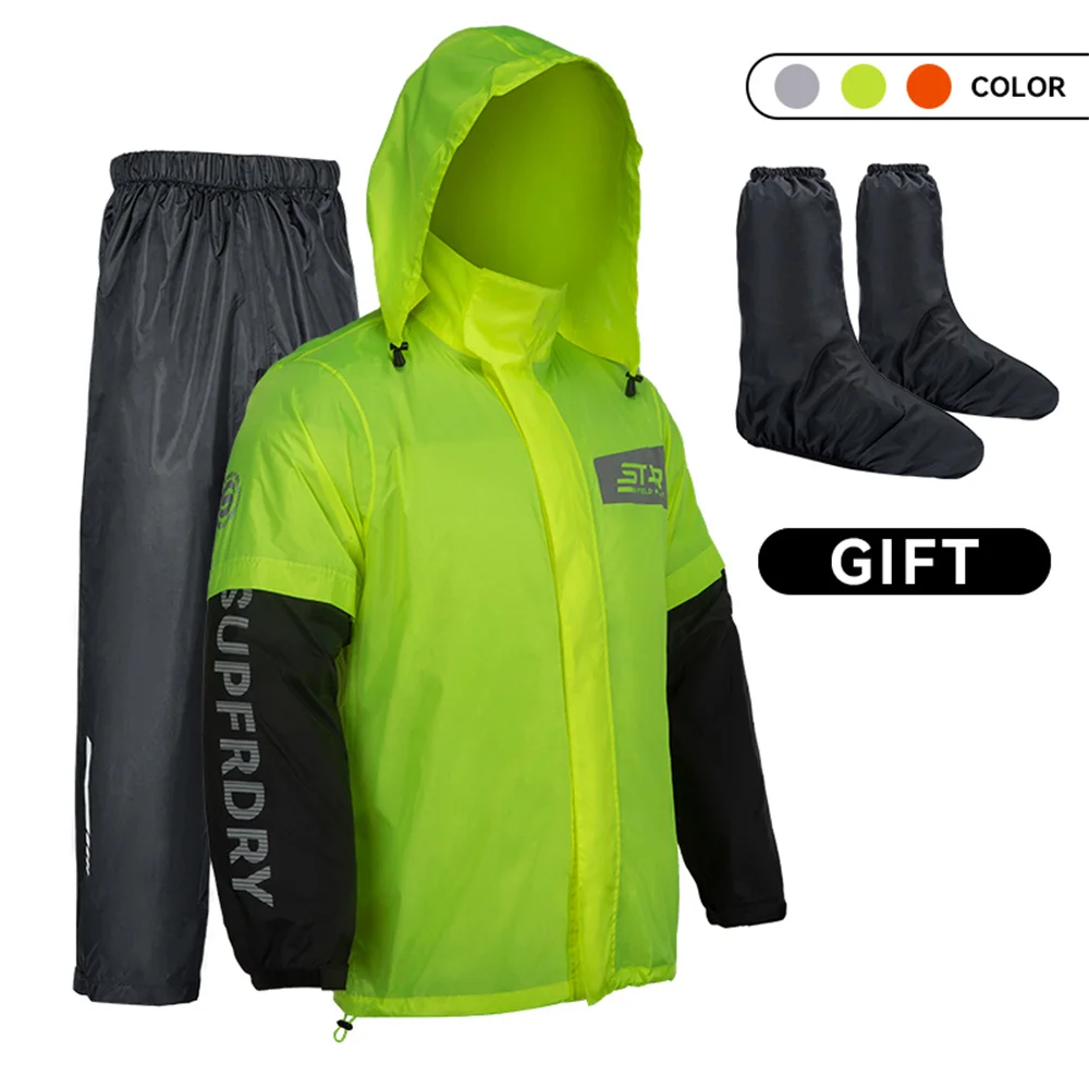 

Unisex Motorcycle Split Raincoat Suit Waterproof Motocross Jacket Pant Suit With Shoe Cover Motorbike Raincoat Suit Quick-drying