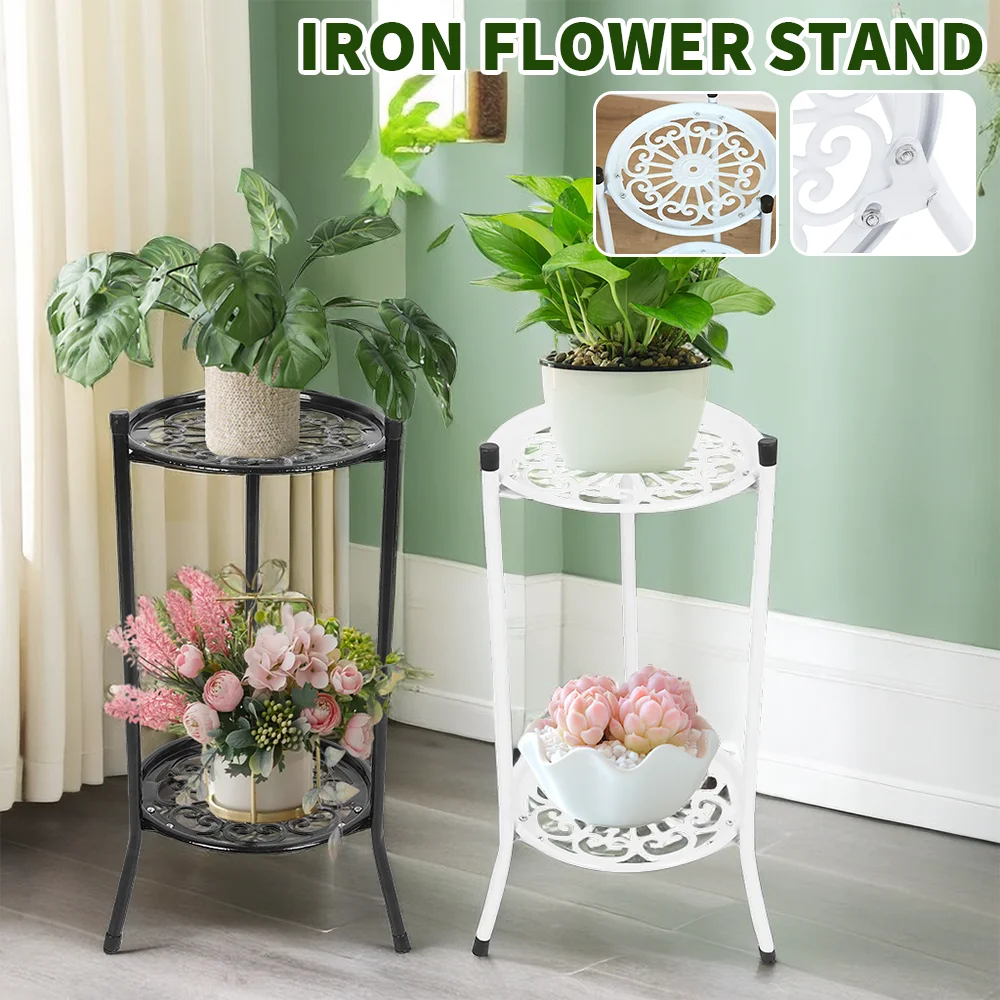 Wrought Iron Multi-Level Plant Stand for Home and Garden